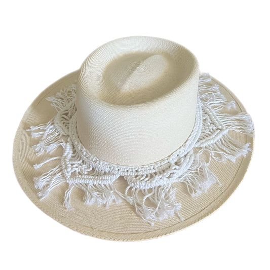 The White Macrame Hat Band